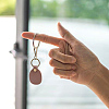 2Pcs 2 Colors PU Imitation Leather Keychains KEYC-CL0001-05-6