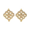 Rack Plating Brass Micro Pave Clear Cubic Zirconia Chinese Knot Links KK-S379-21G-1