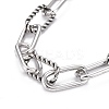 Tarnish Resistant 304 Stainless Steel Paperclip Chain Bracelets LS-BJEW-F412-02P-2