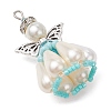 Pearlized Glass Pearl Beads  Pendants PALLOY-MZ00487-02-3