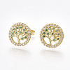 Brass Micro Pave Cubic Zirconia Ear Studs EJEW-S201-100-1