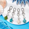 Sea Turtle Synthetic Howlite & Turquoise Pendant Decorations HJEW-JM02381-2