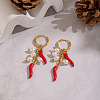 Hot Pepper 304 Stainless Steel Hoop Earrings CA2764-2