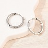 304 Stainless Steel Clear Cubic Zirconia Hoop Earrings EJEW-L307-05P-2