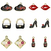 30Pcs 6 Styles Rack Plating Alloy Enamel Pendants ENAM-CJ0004-75-1