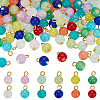120Pcs 12 Colors Baking Paint Imitation Jade Glass Charms PALLOY-HY00035-1