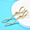 Brass Clear Cubic Zirconia Snake Hoop Earrings EJEW-C147-07G-2
