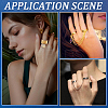 10Pcs 10 Styles 304 Stainless Steel Open Cuff Ring Components STAS-SC0009-07-5