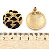 Leopard Print Brass Enamel Stud Earrings for Women EJEW-U055-15A-G-3