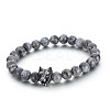 Natural Labradorite Round Beads Stretch Bracelets LS-GX4773-6-1