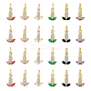 24PCS 6Colors Brass Micro Pave Cubic Zirconia Charms KK-DC0003-75-1