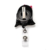 Halloween Ghost and Pumpkin Glitter Powder Felt & ABS Plastic Badge Reel AJEW-I053-17-2