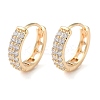 Brass Micro Pave Clear Cubic Zirconia Hoop Earrings EJEW-S234-04G-1