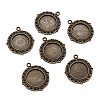 Tibetan Style Alloy Pendant Cabochon Settings TIBE-T003-08AB-NR-1