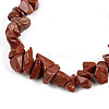 Unisex Chip Natural Red Jasper Beaded Stretch Bracelets BJEW-S143-17-3