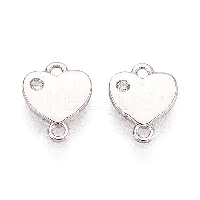 925 Sterling Silver Micro Pave Clear Cubic Zirconia Connector Charms STER-N016-63P-1