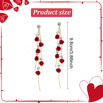 3 Pairs 3 Colors Rhinestone Dangle Stud Earrings EJEW-AN0003-76-1