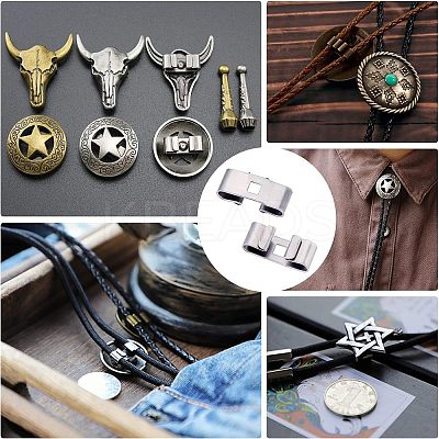 100Pcs Bolo Tie Slides Clasp Accessories IFIN-CA0001-54-1