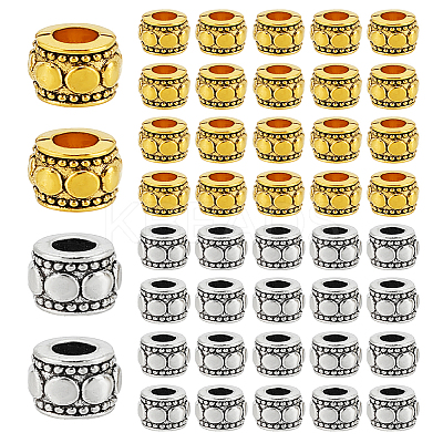 90Pcs 2 Colors Tibetan Style Alloy Beads FIND-LP0001-16-1