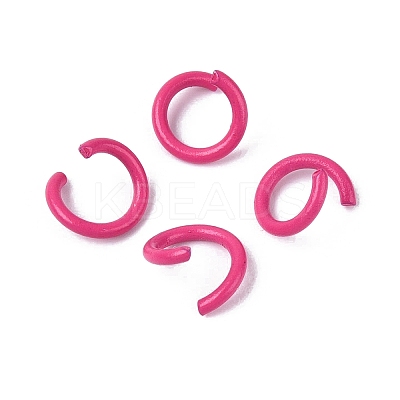 Spray Painted Iron Open Jump Rings IFIN-T017-04B-17-1