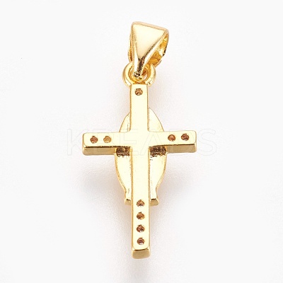 Brass Micro Pave Cubic Zirconia Pendants ZIRC-E153-28G-NR-1