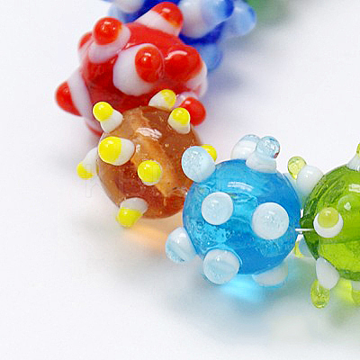 Handmade Bumpy Lampwork Beads Strands X-LAMP-G050-1-1