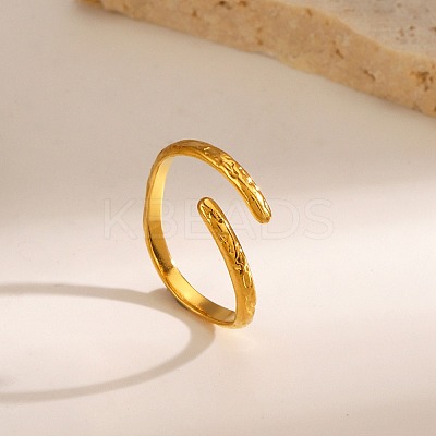 304 Stainless Steel Simple Line Open Cuff Rings LS-RJEW-M072-11G-1