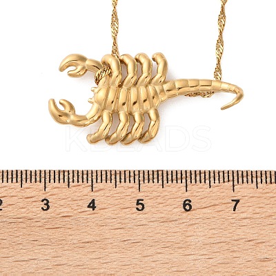 304 Stainless Steel Scorpion Pendant Necklaces for Men NJEW-Z054-01G-1