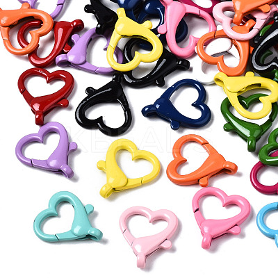 Spray Painted Eco-Friendly Alloy Lobster Claw Clasps PALLOY-T080-05-NR-1
