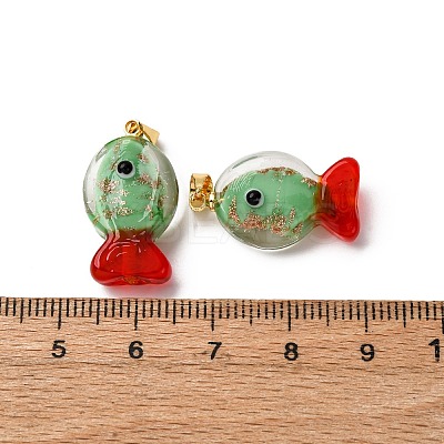 Handmade Lampwork Pendants LAMP-A007-01G-04-02-1