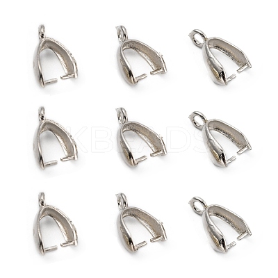 Grade AA Brass Ice Pick Pinch Bails for Pendant Making KK-M008-b-06P-NR-1