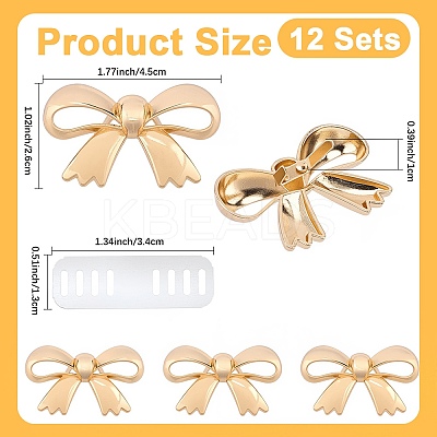 12Pcs Bowknot Alloy Decorative Buckles FIND-CP0003-69-1