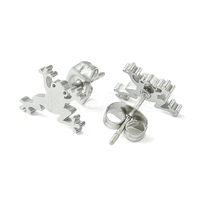 Non-Tarnish Cute Little Animal Theme 304 Stainless Steel Stud Earrings LS-EJEW-B041-02H-P-1