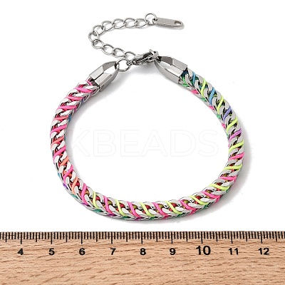 304 Stainless Steel Chain & Nylon Braided Bracelets for Women BJEW-A152-01P-1