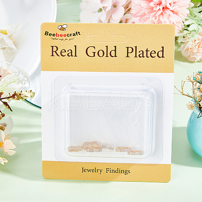 8Pcs Brass Micro Pave Cubic Zirconia Spacer Bars ZIRC-BBC0002-04-1
