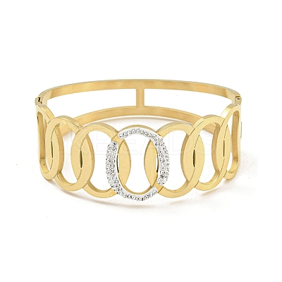 304 Stainless Steel Pave Crystal Rhinestone Hollow Out Hinged Bangles for Women BJEW-D044-07B-G-1