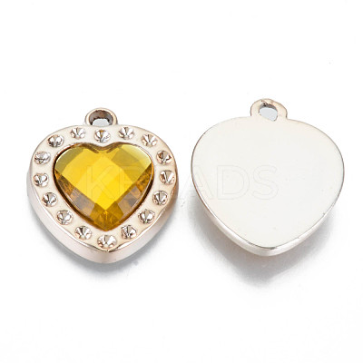 UV Plating Acrylic Pendants Rhinestone Settings OACR-N010-37LG-1