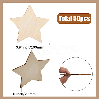 50Pcs Wood Cutouts DIY-SP0004-64A-03-1