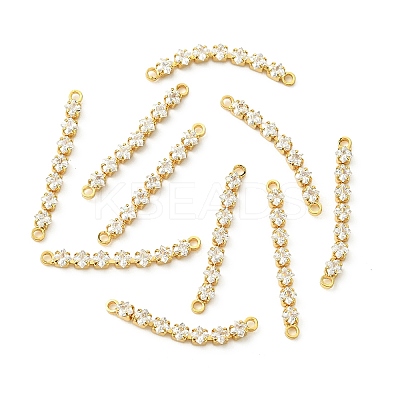 SHEGRACE Brass Pave Clear Cubic Zirconia Connector Charms XGRQ3P195-639G-1
