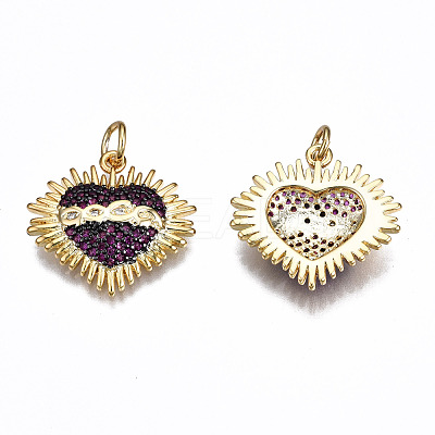 Brass Micro Pave Cubic Zirconia Pendants ZIRC-Q200-007-NF-1