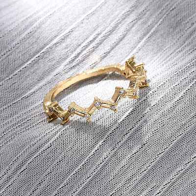 Brass Micro Pave Cubic Zirconia Finger Rings RJEW-C141-05G-1