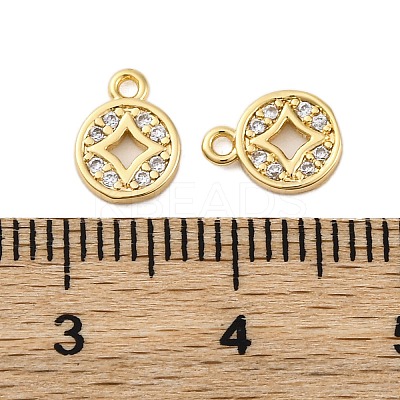 Brass Micro Pave Cubic Zirconia Pendants KK-P289-01G-1
