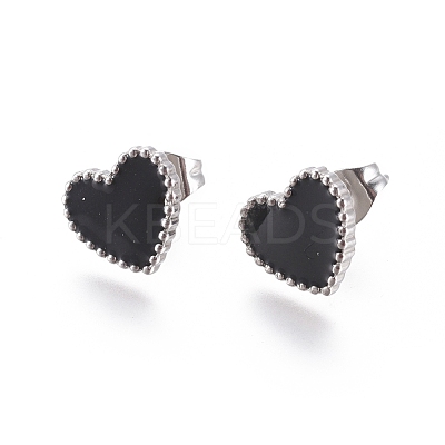 304 Stainless Steel Stud Earrings EJEW-I235-04-A-1