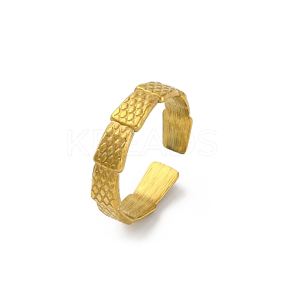 Trapezoid 304 Stainless Steel Open Cuff Rings for Women RJEW-M019-15G-1