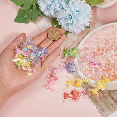 30Pcs 6 Color Plastic with Resin and Polymer Clay Accessories KY-CJ0001-35-1