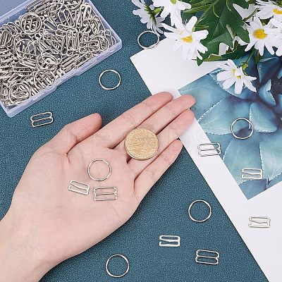 180Pcs 3 Styles Zinc Alloy Slider Buckles IFIN-NB0001-36-1