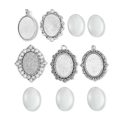 DIY Blank Tibetan Style Alloy Pendant Making Kit DIY-FS0005-76B-1