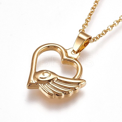 304 Stainless Steel Pendant Necklaces NJEW-F225-11G-1
