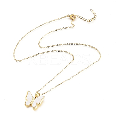 Brass Pendant Necklaces NJEW-L146-32-1