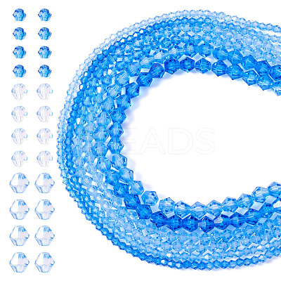 12 Strands 3 Styles Gradient Color Baking Paint Glass Bead Strands DGLA-TA0001-21A-1